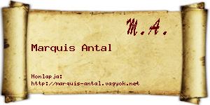 Marquis Antal névjegykártya